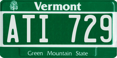 VT license plate ATI729