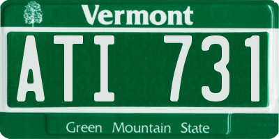 VT license plate ATI731
