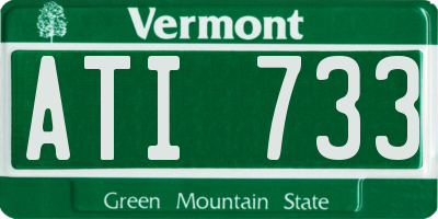 VT license plate ATI733