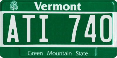 VT license plate ATI740
