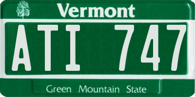 VT license plate ATI747