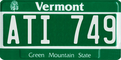 VT license plate ATI749