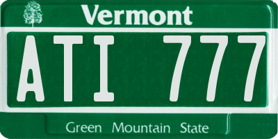VT license plate ATI777