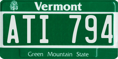 VT license plate ATI794
