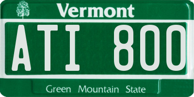 VT license plate ATI800