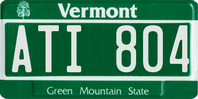 VT license plate ATI804