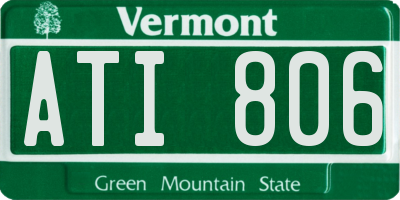 VT license plate ATI806