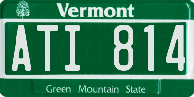VT license plate ATI814