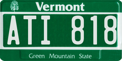 VT license plate ATI818