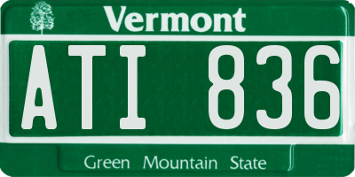 VT license plate ATI836