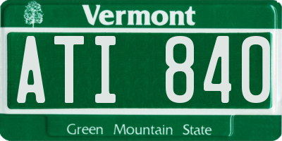 VT license plate ATI840