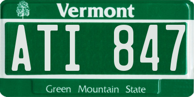 VT license plate ATI847