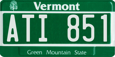VT license plate ATI851