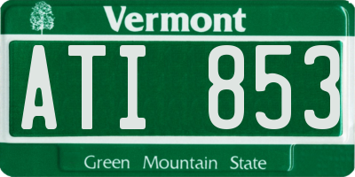 VT license plate ATI853
