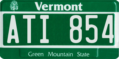 VT license plate ATI854