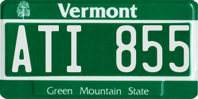 VT license plate ATI855