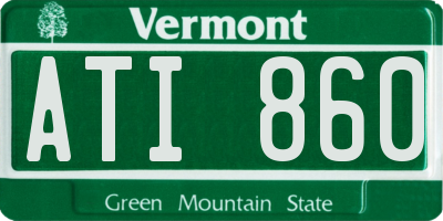 VT license plate ATI860