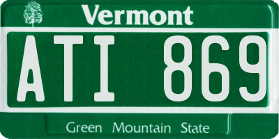 VT license plate ATI869