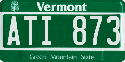 VT license plate ATI873
