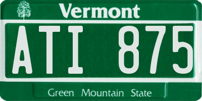 VT license plate ATI875
