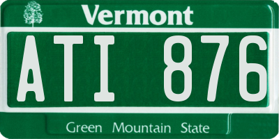 VT license plate ATI876