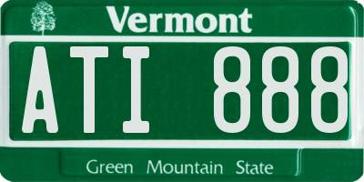 VT license plate ATI888