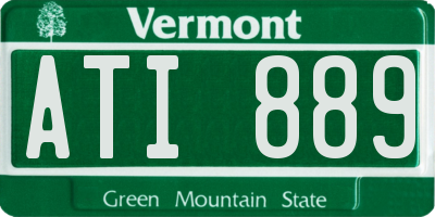 VT license plate ATI889