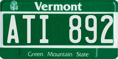 VT license plate ATI892