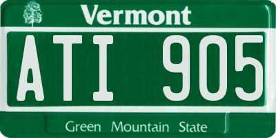VT license plate ATI905