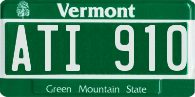 VT license plate ATI910