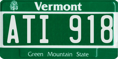 VT license plate ATI918
