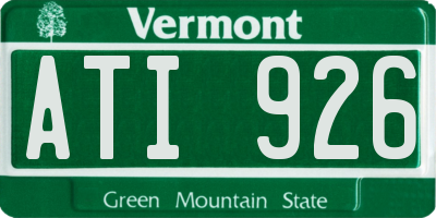 VT license plate ATI926