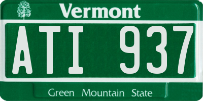 VT license plate ATI937