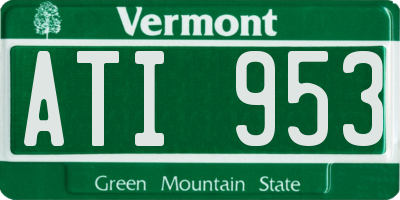 VT license plate ATI953