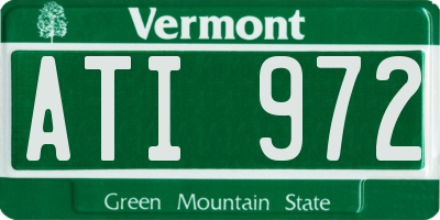 VT license plate ATI972