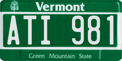 VT license plate ATI981