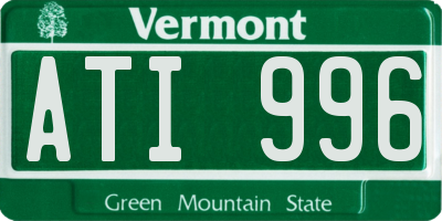 VT license plate ATI996
