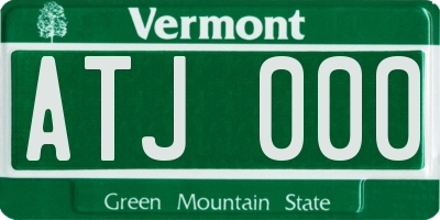 VT license plate ATJ000