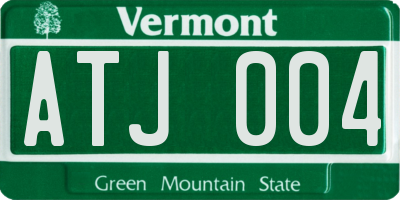 VT license plate ATJ004