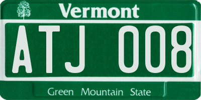 VT license plate ATJ008