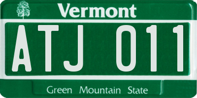 VT license plate ATJ011