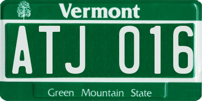 VT license plate ATJ016
