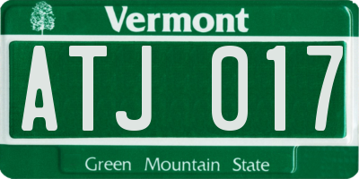 VT license plate ATJ017