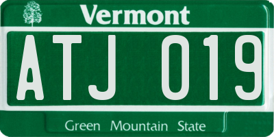 VT license plate ATJ019