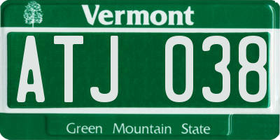 VT license plate ATJ038