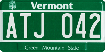 VT license plate ATJ042