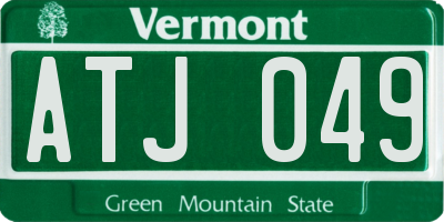 VT license plate ATJ049
