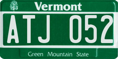 VT license plate ATJ052