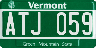 VT license plate ATJ059