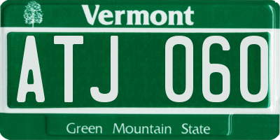 VT license plate ATJ060
